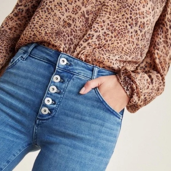 🍄 Pilcro and the Letterpress High-Rise Skinny Bootcut Medium Wash Denim. - Picture 6 of 16